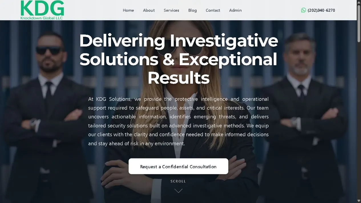 Knockdown Global homepage screenshot